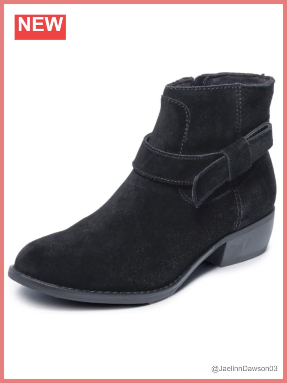 Women's Suede Western Ankle Bootie with Side Zip Memory Foam